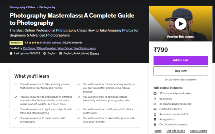 How to make money fast in India? Generate side income udemy photography masterclass