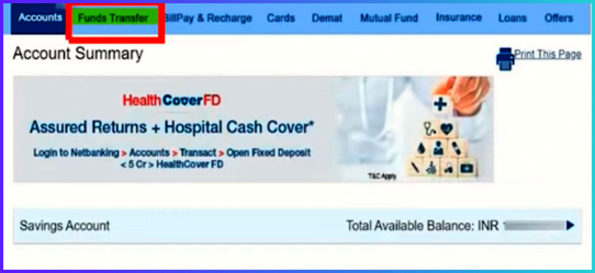 How to activate fund transfer service in HDFC Netbanking?