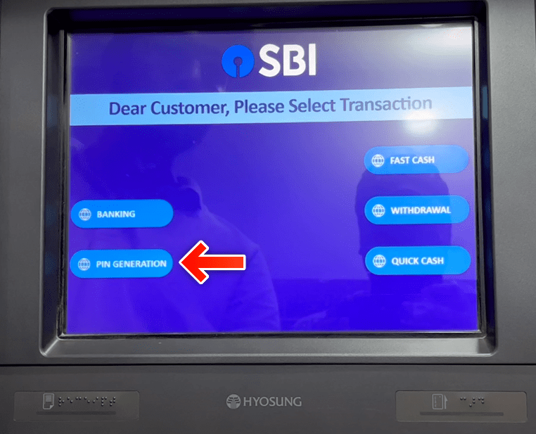 SBI ATM PIN Generation Process by ATM Machine