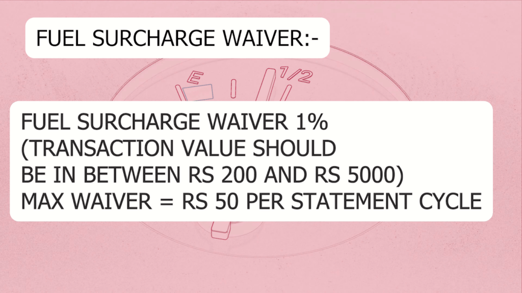Axis Indian Oil Credit card fuel surcharge waiver