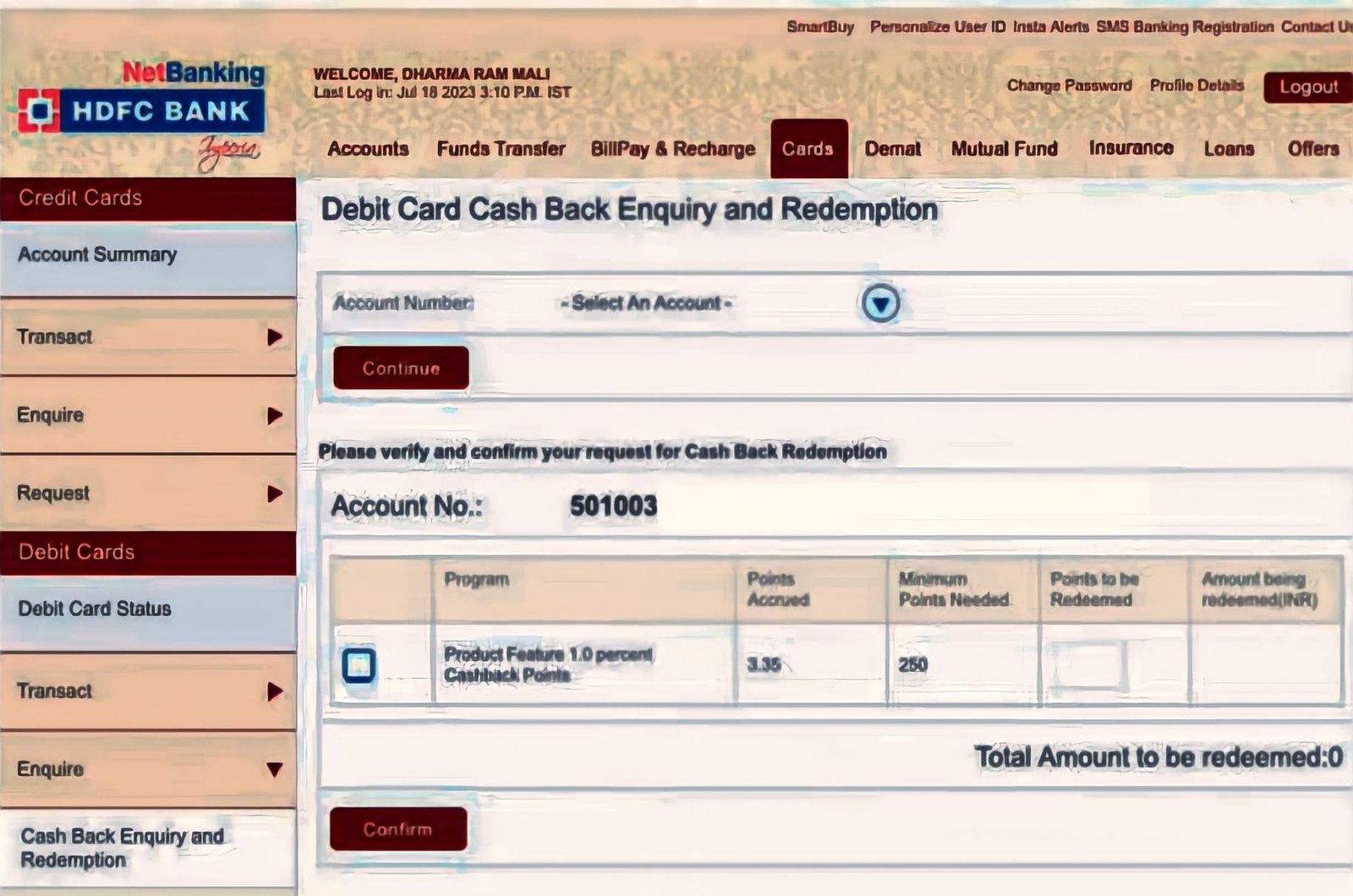 HDFC Easyshop Platinum Debit Card In-Depth Analysis Redeem Your Cashback points on HDFC Platinum Debit Card